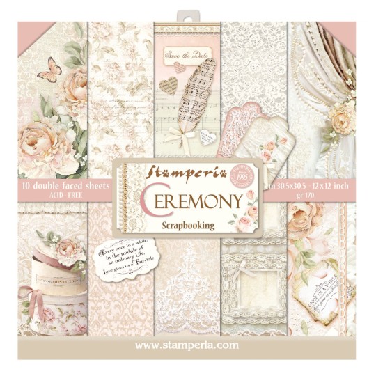 Papier scrapbooking assortiment mariage ceremony 10f recto verso