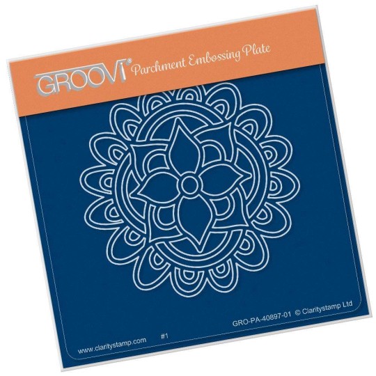 Petit gabarit tracage du parchemin motifs mandala Groovi