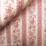 Papier tassotti à motifs bandes de fleurs rouge