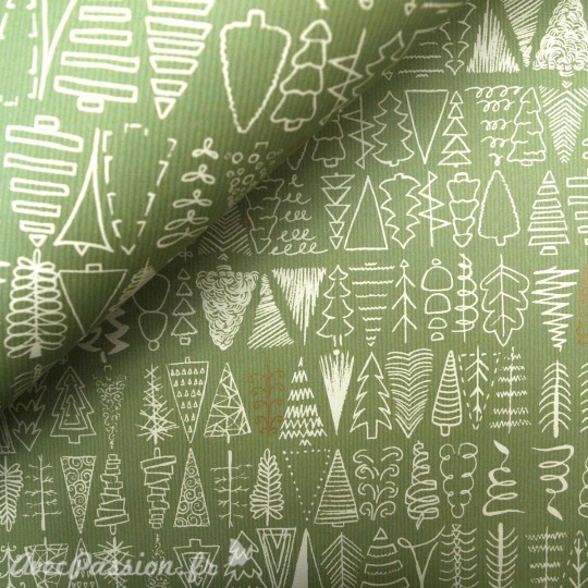 Papier tassotti à motifs sapin de noel vert