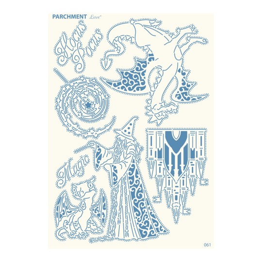 Grille parchemin motifs Tattered Lace 61 Magie
