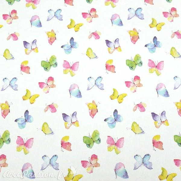 Papier italien motifs papilon multicolores