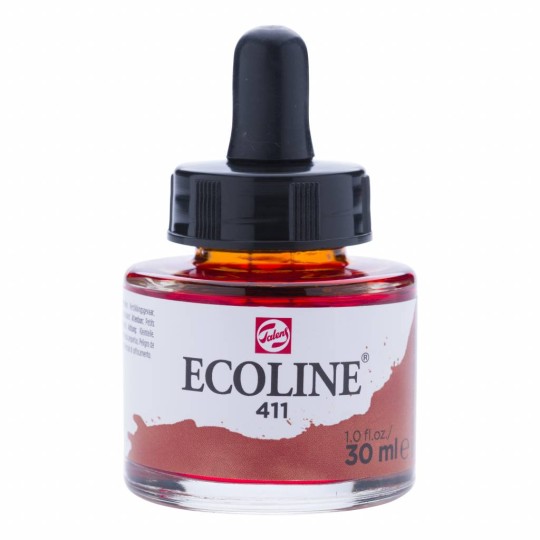 Encre aquarelle Ecoline liquide sienne brulée Talens burnt 411 Encre aquarelle Ecoline liquide sienne brulée Talens burnt 411