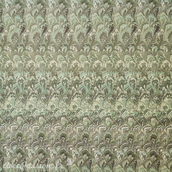 Papier italien motifs feuille d'acanthe vert