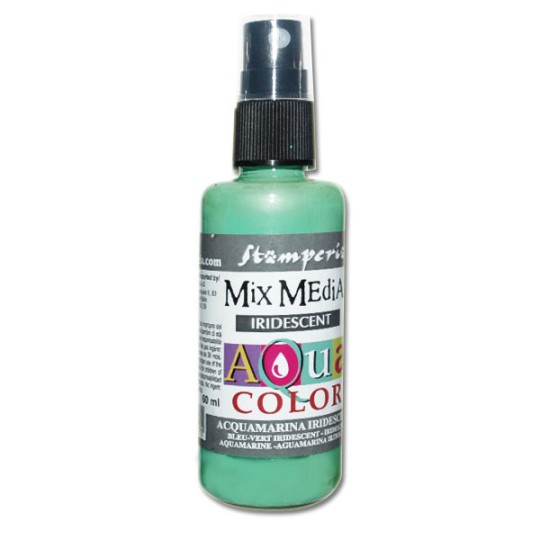 Peinture spray Mix Media Aqua color vert aqua irisé 60ml