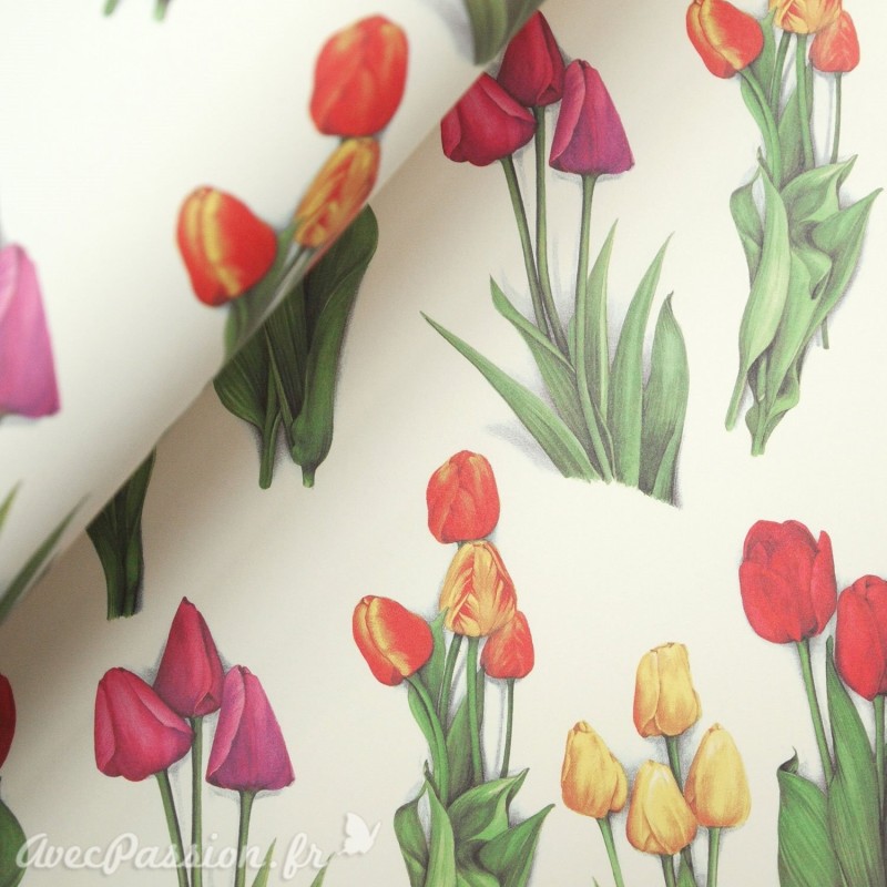Papier tassotti à motifs fleurs tulipes