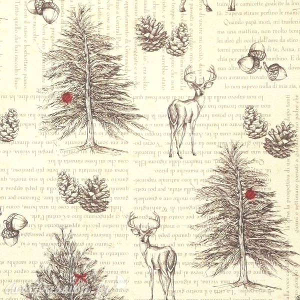 Papier tassotti à motifs noel les voix de le forêt