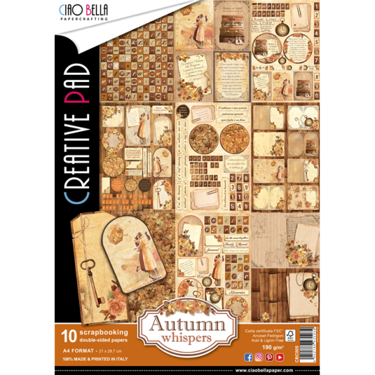 Papier scrapbooking assortiment autumn format A4 10fe Papier scrapbooking assortiment autumn format A4 10fe