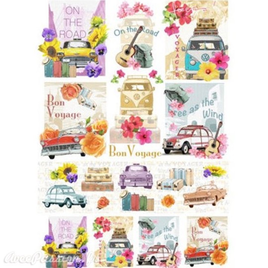 Papier de riz Renkalik voyage 47x65cm Papier de riz Renkalik voyage 47x65cm