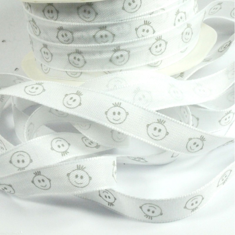 Ruban Tissu Naissance Coton Garcon Blanc Scrapbooking Ruban Tissu Naissance Coton Garcon Blanc Scrapbooking