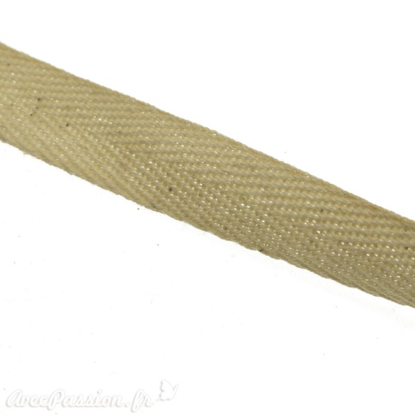 Ruban lacet coton beige 1.5cm x 4m