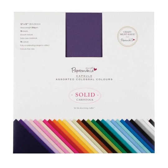 Papier scrapbooking assortiment papermania 75 couleurs 30x30