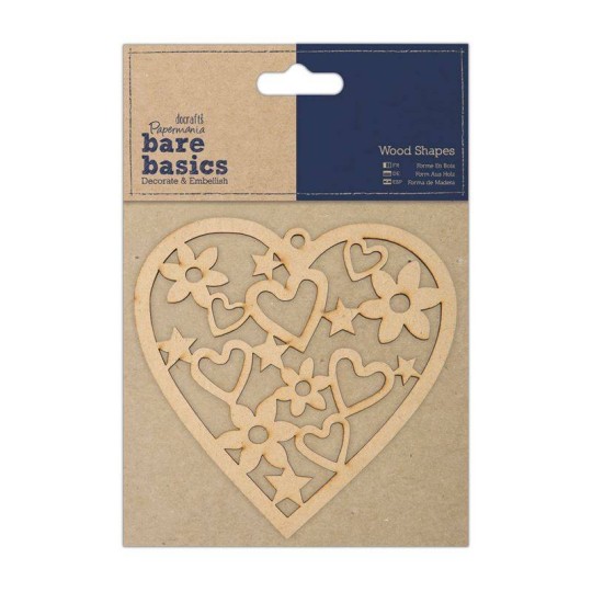 Chipboard coeur en bois papermania 1p