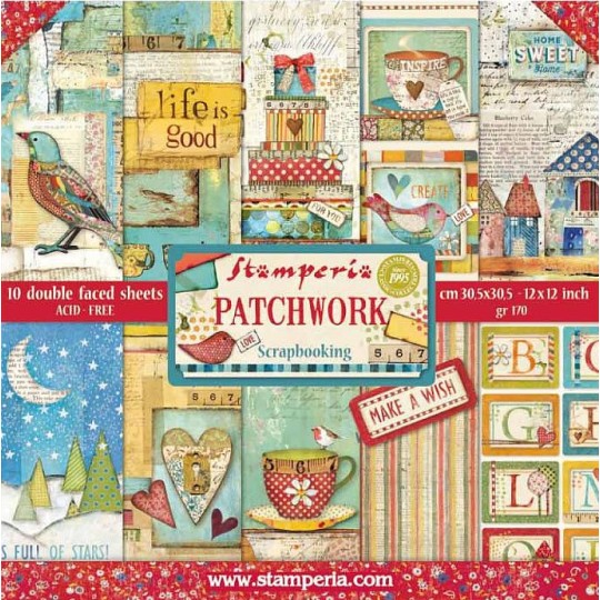 Papier scrapbooking assortiment patchwork 10f recto verso 30x30 Papier scrapbooking assortiment patchwork 10f recto verso 30x30