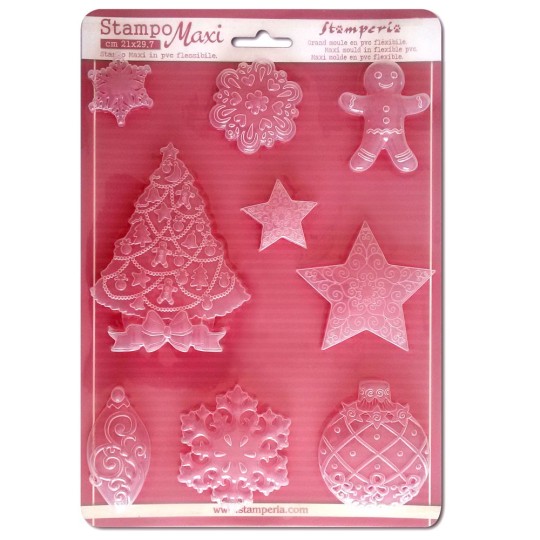 Moule silicone mariage stampo maxi noël 9p Moule silicone mariage stampo maxi noël 9p