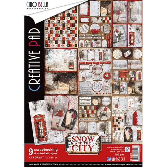 Papier scrapbooking A4 assortiment snow and the city 9fe Papier scrapbooking A4 assortiment snow and the city 9fe