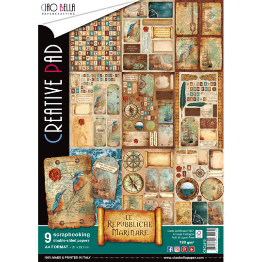 Papier scrapbooking A4 assortiment la repubblique marimare 9fe