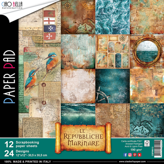 Papier scrapbooking assortiment le repubblique marimare 12fe 30x30 Papier scrapbooking assortiment le repubblique marimare 12fe 30x30
