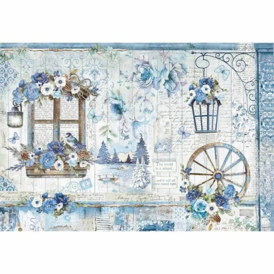 Papier de riz blue land Stamperia Papier de riz blue land Stamperia