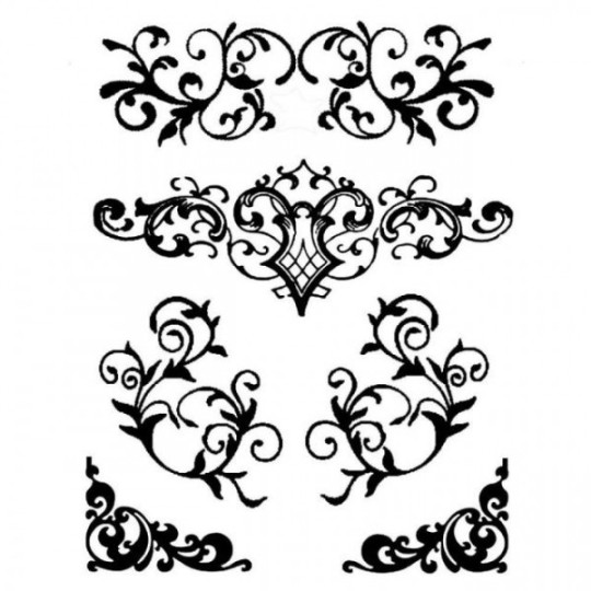 Pochoir déco stencil arabesques 20x25cm 7 motifs Pochoir déco stencil arabesques 20x25cm 7 motifs