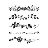 Pochoir décoratif fleurs frises de roses 20x25cm 5 motifs Stamperia