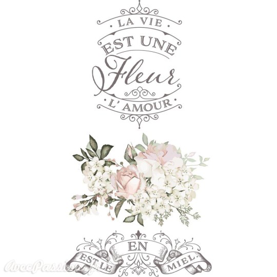 Transfert pelliculable Redesign Prima marketing décor L'amour est une fleur
