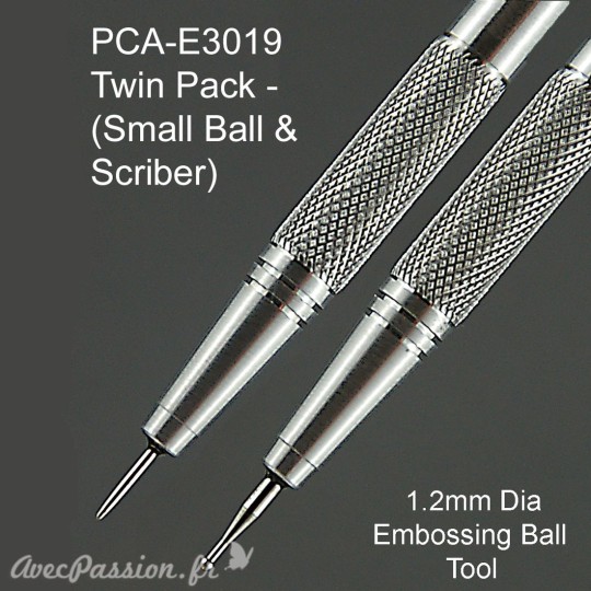 PCA outil à embosser 2 outils Scriber/Small Ball ParchCraft Australia