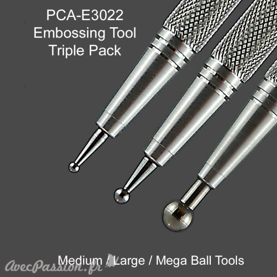 PCA outil à embosser 3 outils Medium/Large/Mega Ball ParchCraft Australia PCA outil à embosser 3 outils Medium/Large/Mega Ball ParchCraft Australia