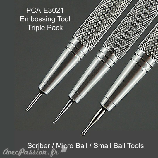 PCA outil à embosser 3 outils Scriber/Micro/Small Ball ParchCraft Australia PCA outil à embosser 3 outils Scriber/Micro/Small Ball ParchCraft Australia
