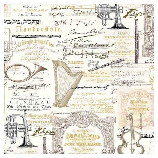 Papier italien motifs instruments de musique