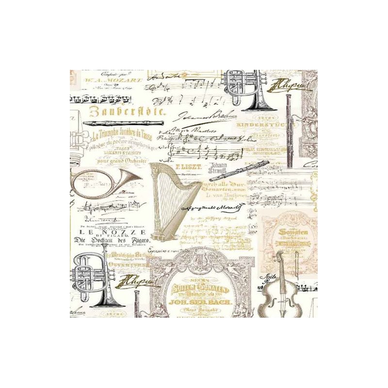 Papier italien motifs instruments de musique