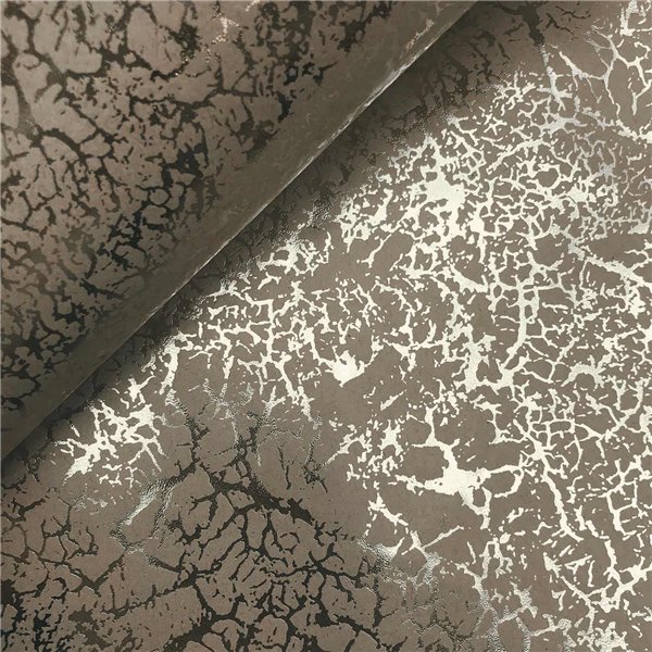 Papier kraft marbré argent sur taupe