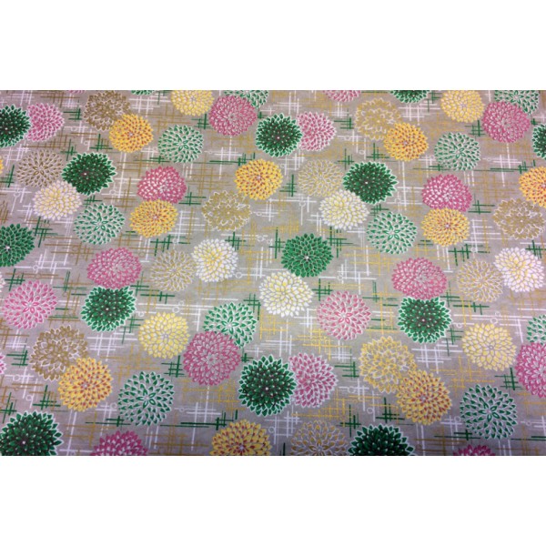 Papier japonais washi lotus multicolores fond bleu By Taniguchi