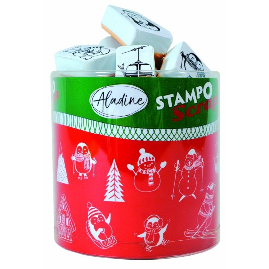 Tampon caoutchouc noël Aladine stampo scrap 26p Tampon caoutchouc noël Aladine stampo scrap 26p