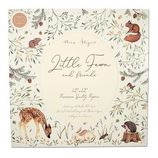 Papier scrapbooking assortiment little fawn 40fe 30x30