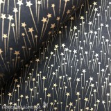 Papier fantaisie supernova noir étoiles dorées