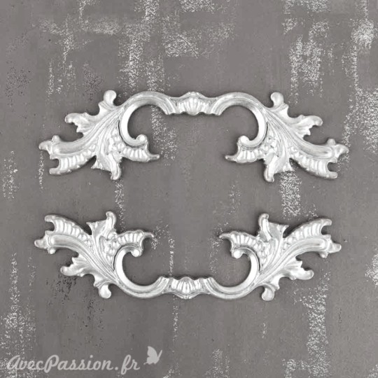 Embellissements métal argent pour Poignées antique plaque ornement Embellissements métal argent pour Poignées antique plaque ornement