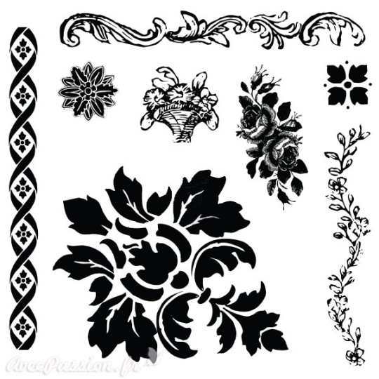 Tampons IOD Clear Stamps Trompe l'oeil II 30x30cm 7 pièces Tampons IOD Clear Stamps Trompe l'oeil II 30x30cm 7 pièces