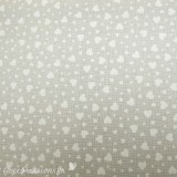 Papier italien motifs coeur blanc fond taupe