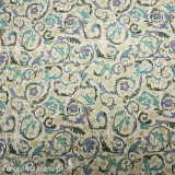 Papier tassotti à motifs anges fiorantina et arabesques bleu