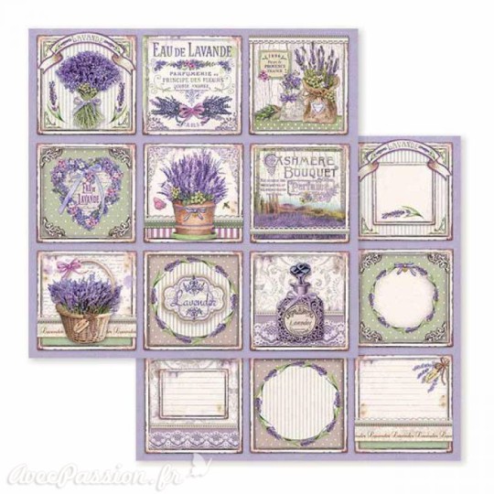 Papier scrapbooking réversible provence 30x30 Papier scrapbooking réversible provence 30x30