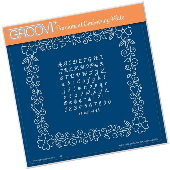 Groovi gabarit traçage parchemin alphabet fleuri