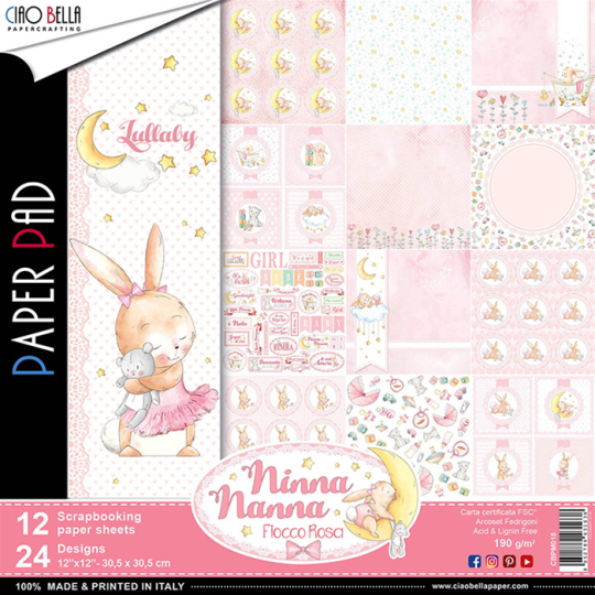Papier scrapbooking assortiment Ciao Bella ninna nanna 12fe 30x30 Papier scrapbooking assortiment Ciao Bella ninna nanna 12fe 30x30