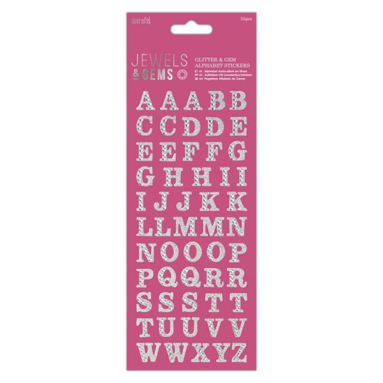 Strass autocollant alphabet majuscules docrafts 1p