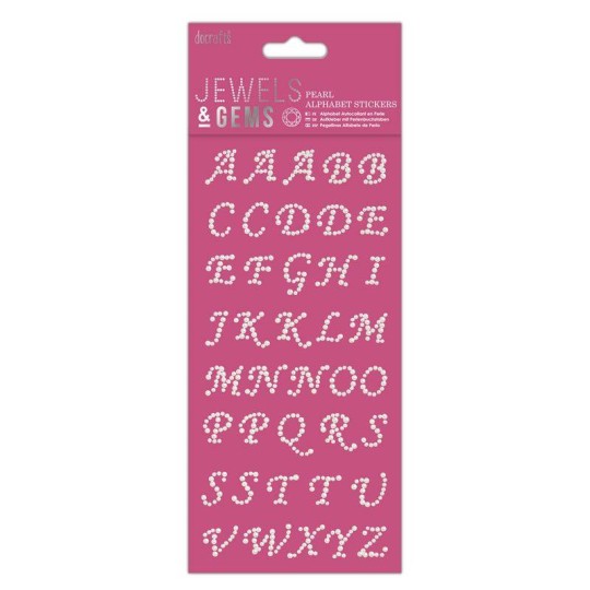 Perles autocollant alphabet majuscules docrafts 1p Perles autocollant alphabet majuscules docrafts 1p