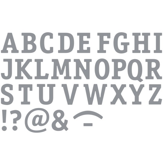 Sticker peel off adhésif argent alphabet majuscule
