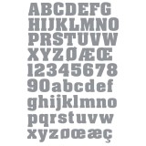 Sticker peel off adhésif argent alphabet majuscule