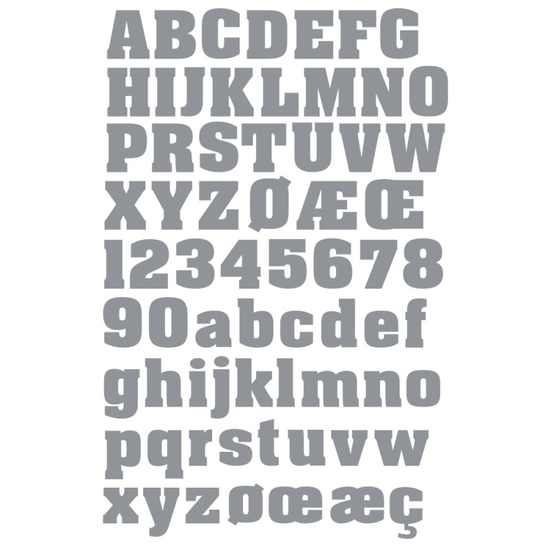 Sticker peel off adhésif argent alphabet majuscule