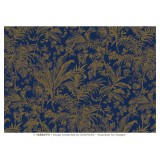 Papier tassotti à motifs damas bleu motifs dorés