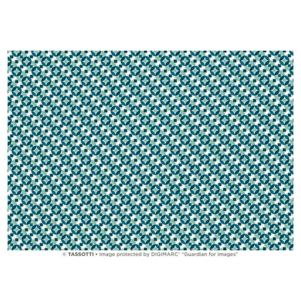 Papier tassotti à motifs mosaïque bleu vert